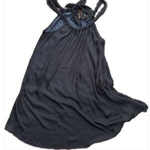 🍁BR chartreuse halter top dress navy 🍁